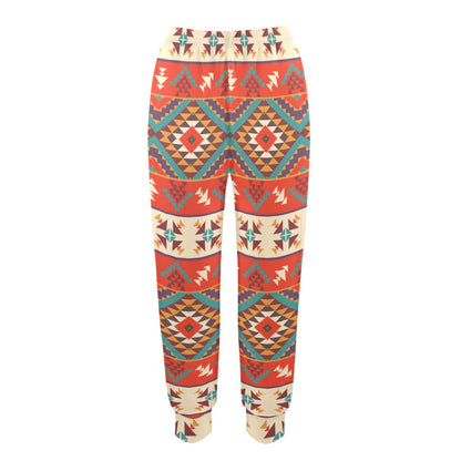 Aztec Red Print Pattern Women's Casual Track Pants
