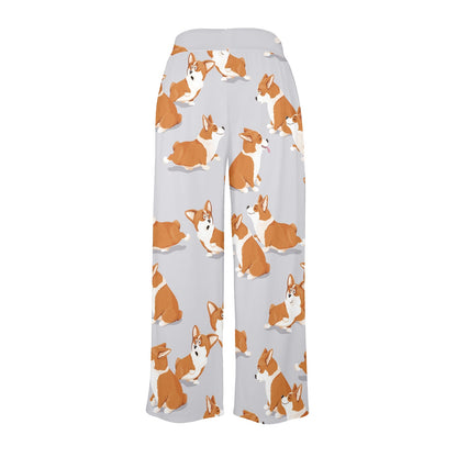 Pembroke Welsh Corgis Pattern Print Design A04 Women's Wide Leg Lounge Pants