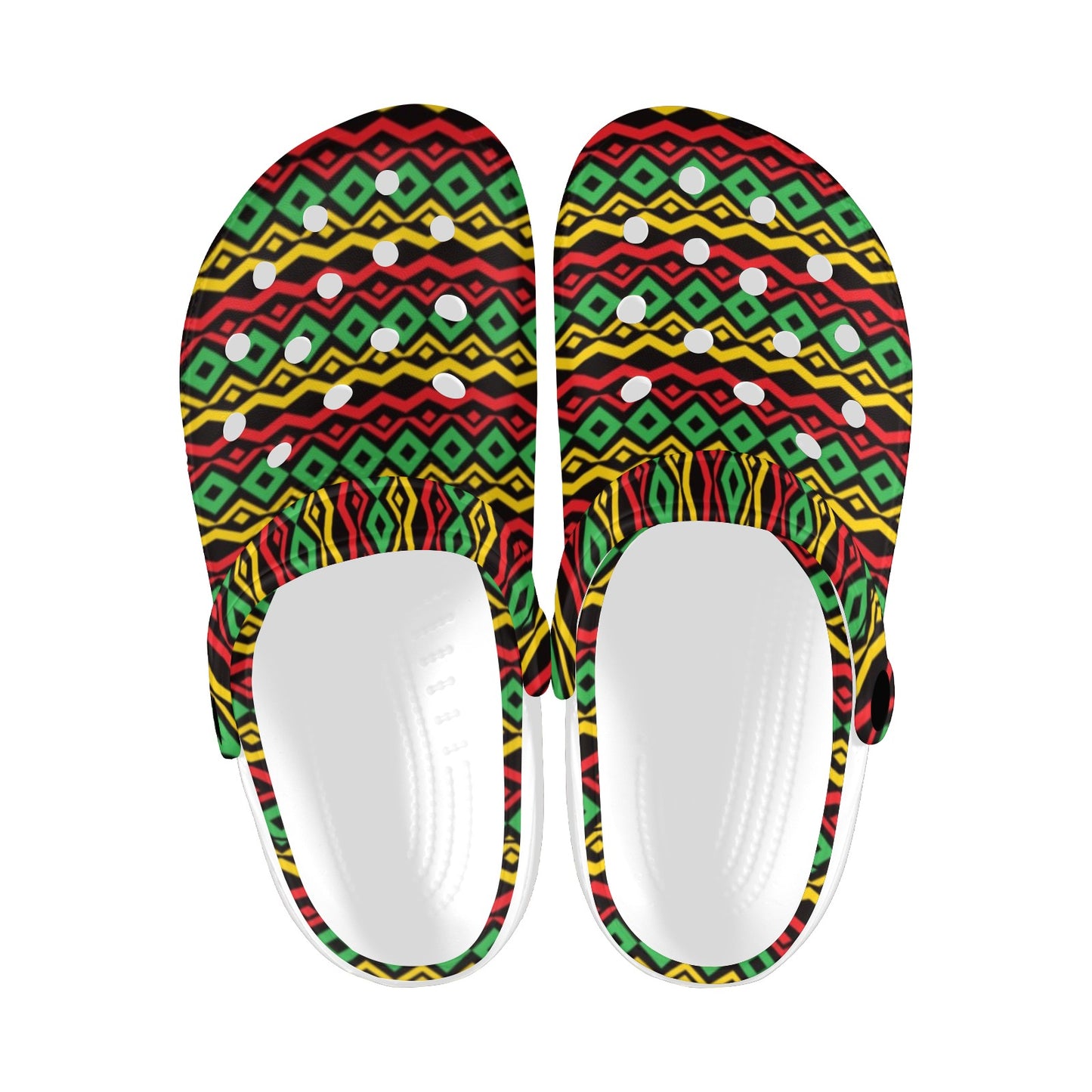 Rasta Reggae Color Themed Unisex Clogs Shoes