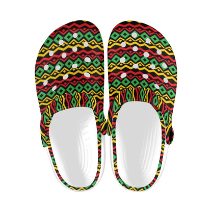 Rasta Reggae Color Themed Unisex Clogs Shoes