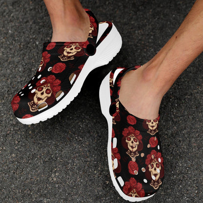 Day of the Dead Skull Girl Pattern Unisex Clogs Shoes