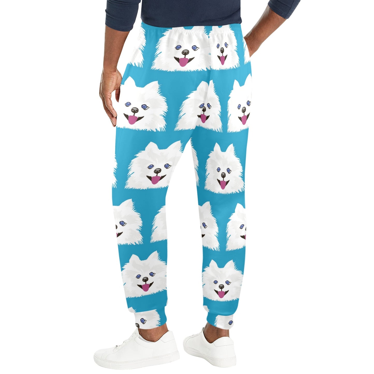 Pomeranians Pattern Print Design A05 Men's Casual Track Pants