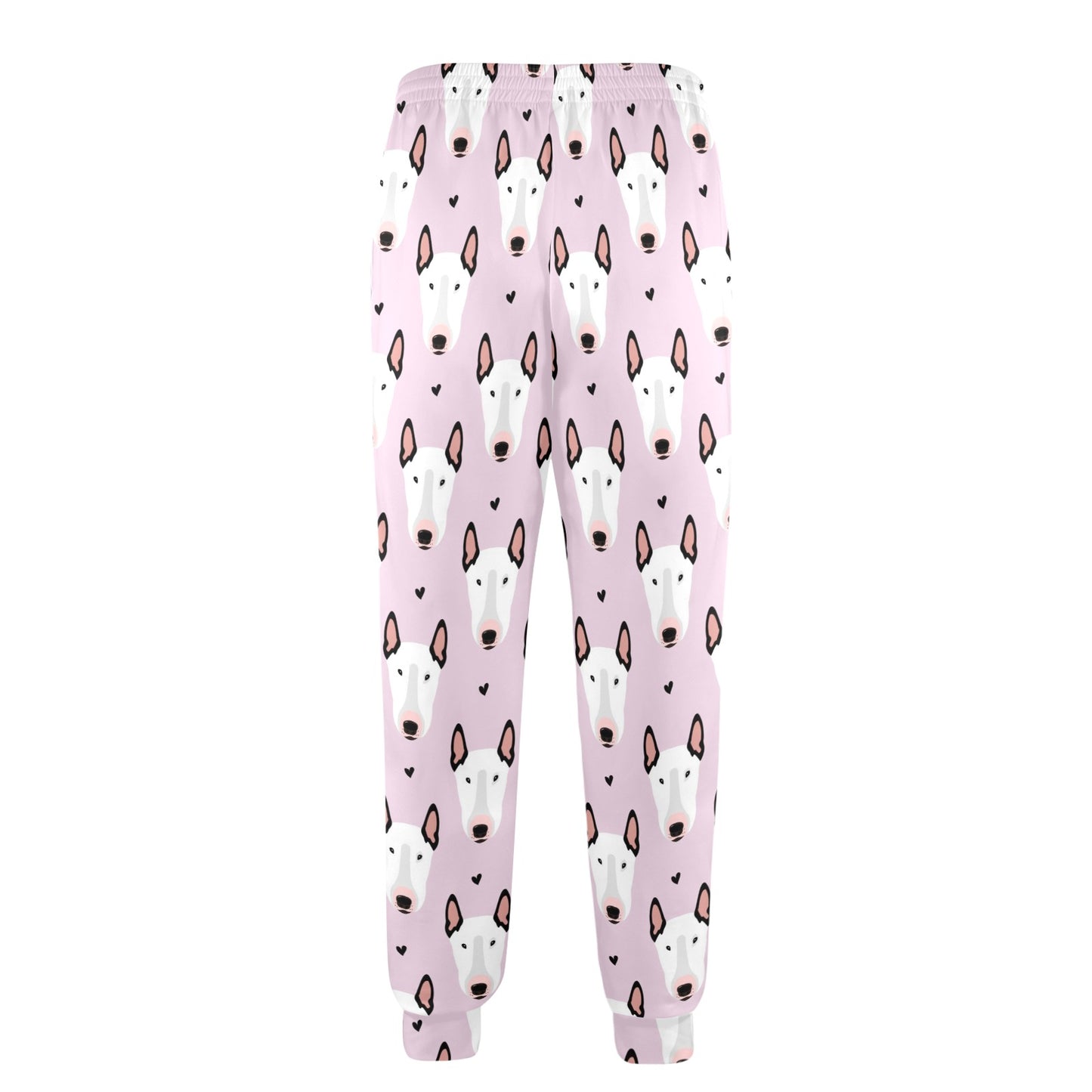 Bull Terrier Pink Print Pattern Men's Casual Track Pants