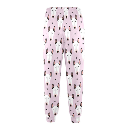 Bull Terrier Pink Print Pattern Men's Casual Track Pants
