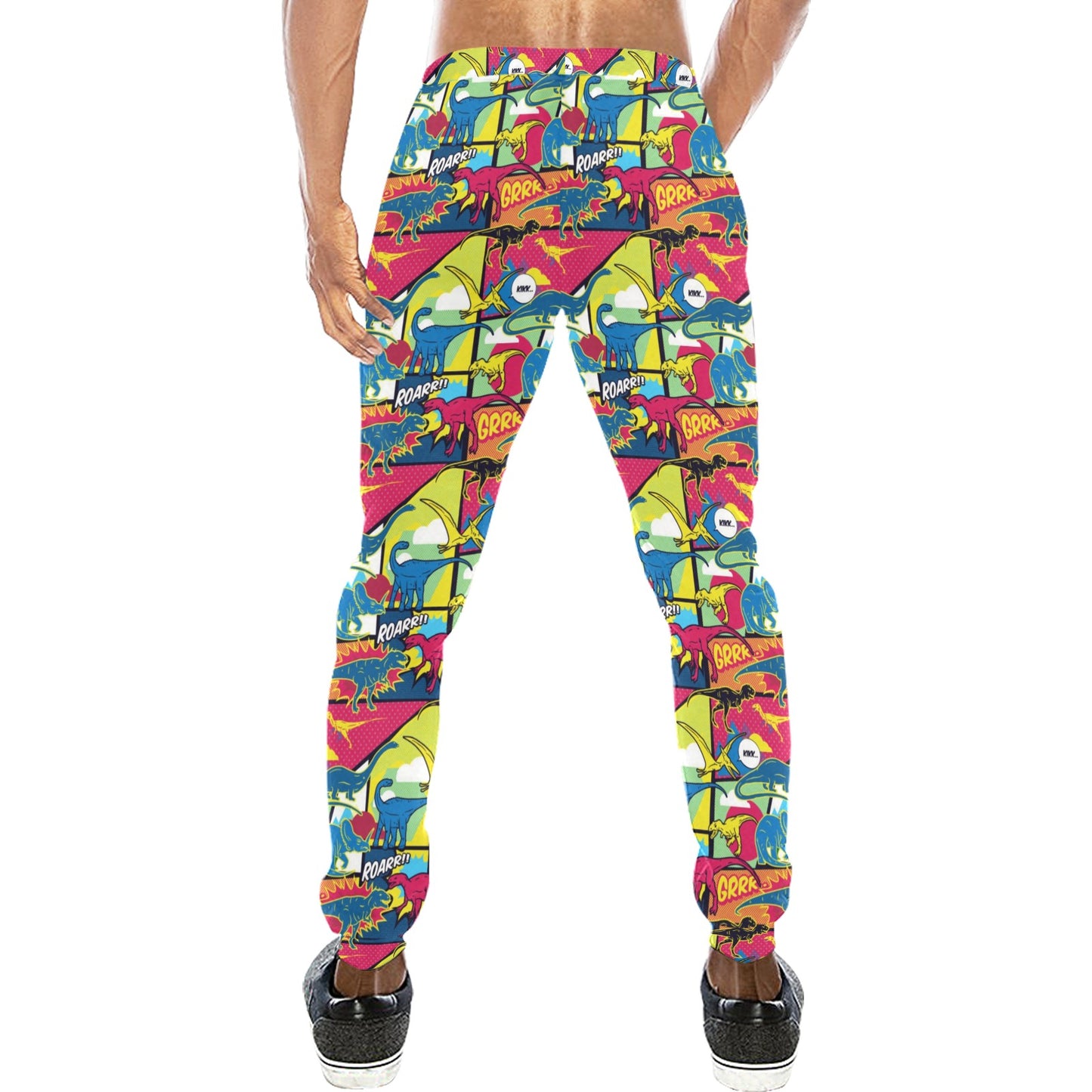 Dinosaur Comic Pop Art Style Men's Sweatpants