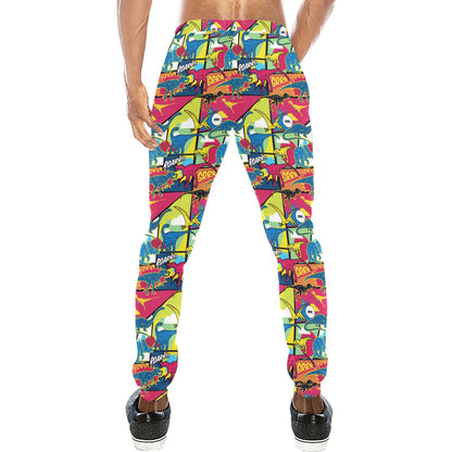 Dinosaur Comic Pop Art Style Men's Sweatpants