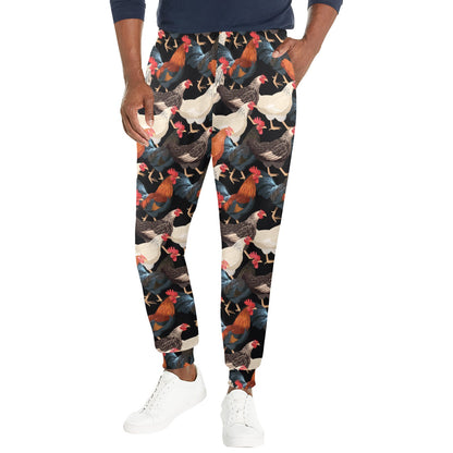 Chicken Print Pattern Men's Casual Track Pants