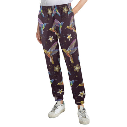Hummingbird Pattern Print Design 04 Women's Casual Track Pants