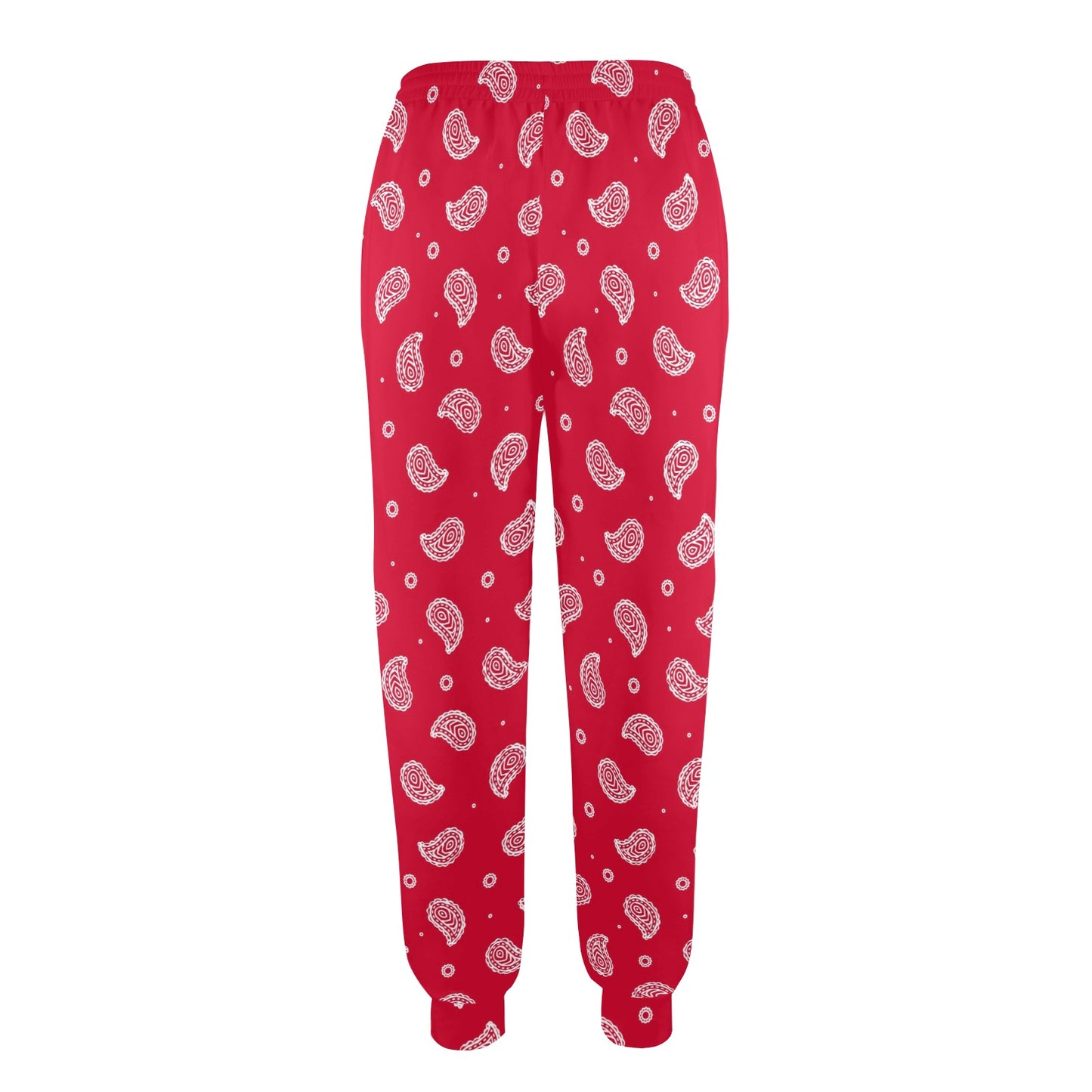 Bandana Red Paisley Print Design LKS305 Women's Casual Track Pants