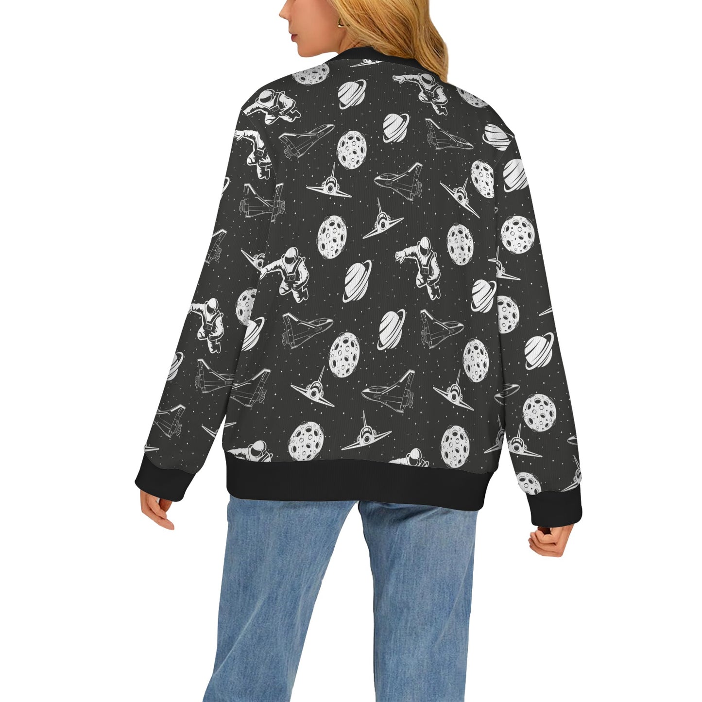 Space Astronauts Print Women's Cardigan