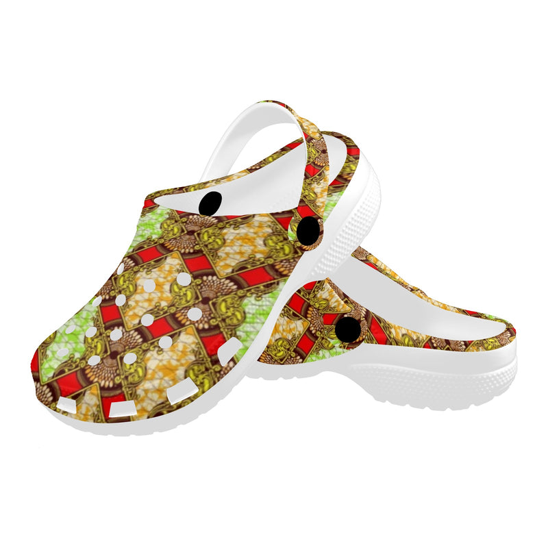 African Classic Print Pattern Unisex Clogs Shoes