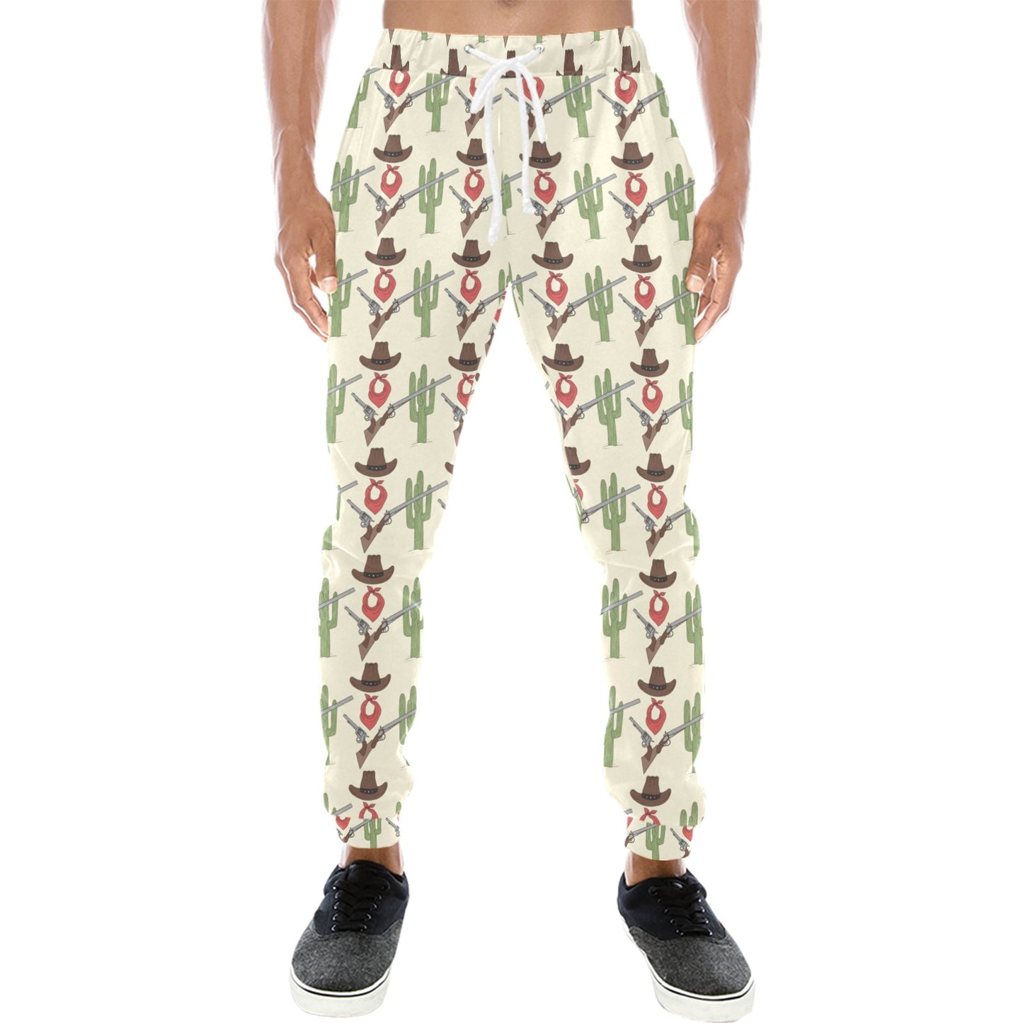 Western Cowboy Print Men's Sweatpants