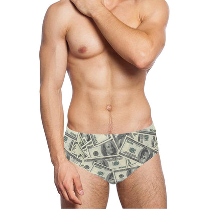 Dollar Pattern Print Design DO02 Men's Swimming Briefs
