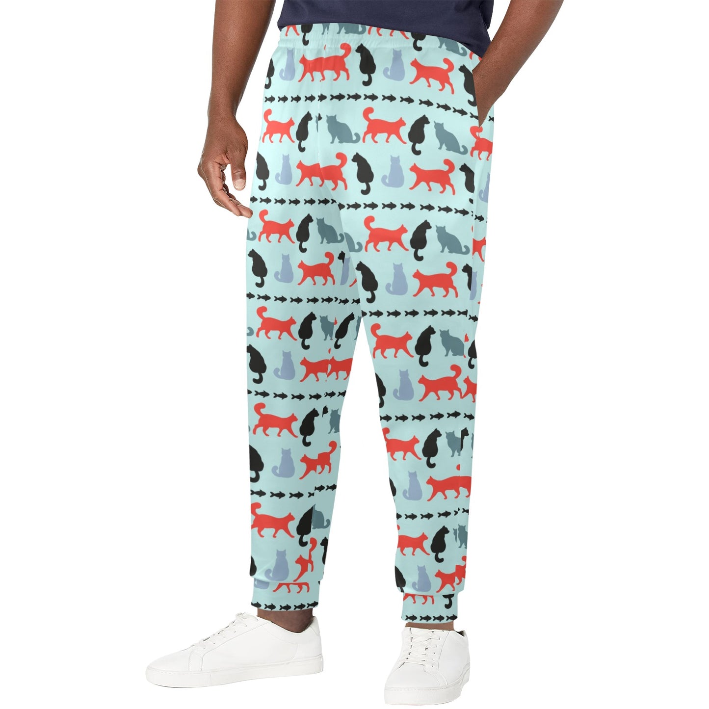 Kitten Design Print Pattern JJ0359 Men's Casual Track Pants