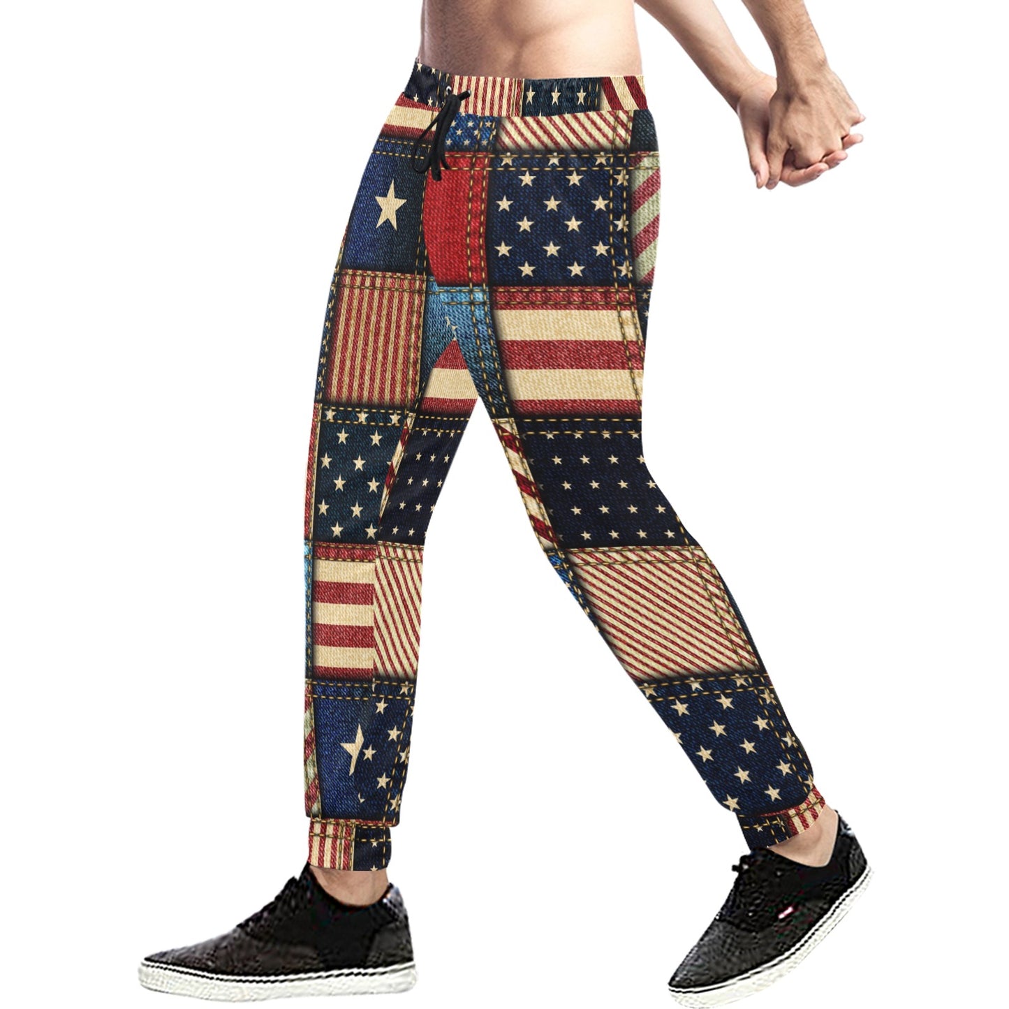 American flag Patchwork Design Men's Sweatpants