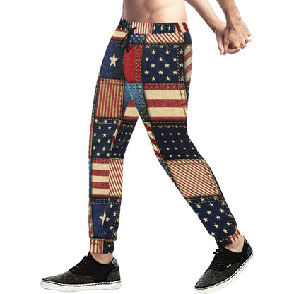 American flag Patchwork Design Men's Sweatpants
