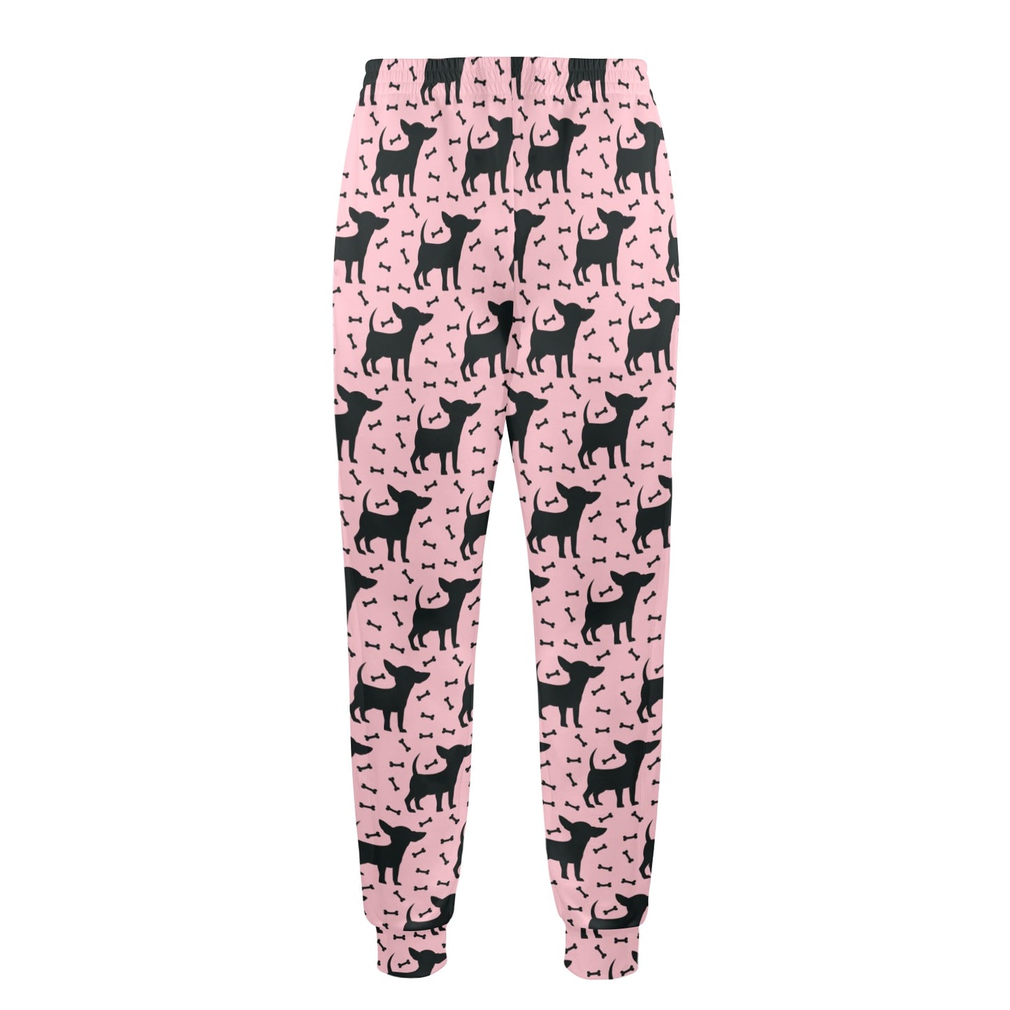 Chihuahua Pink Print Pattern Men's Casual Track Pants