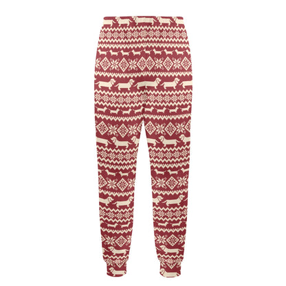 Dachshund Pattern Print Design 09 Men's Casual Track Pants
