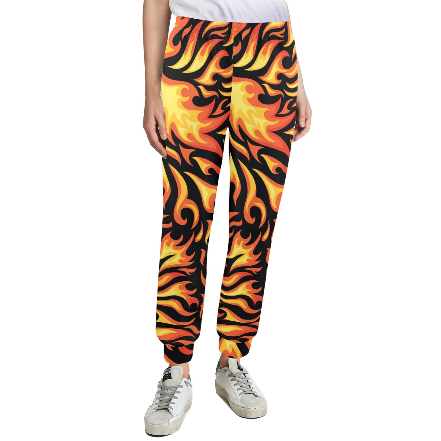 Flame Fire Design Pattern Women's Casual Track Pants