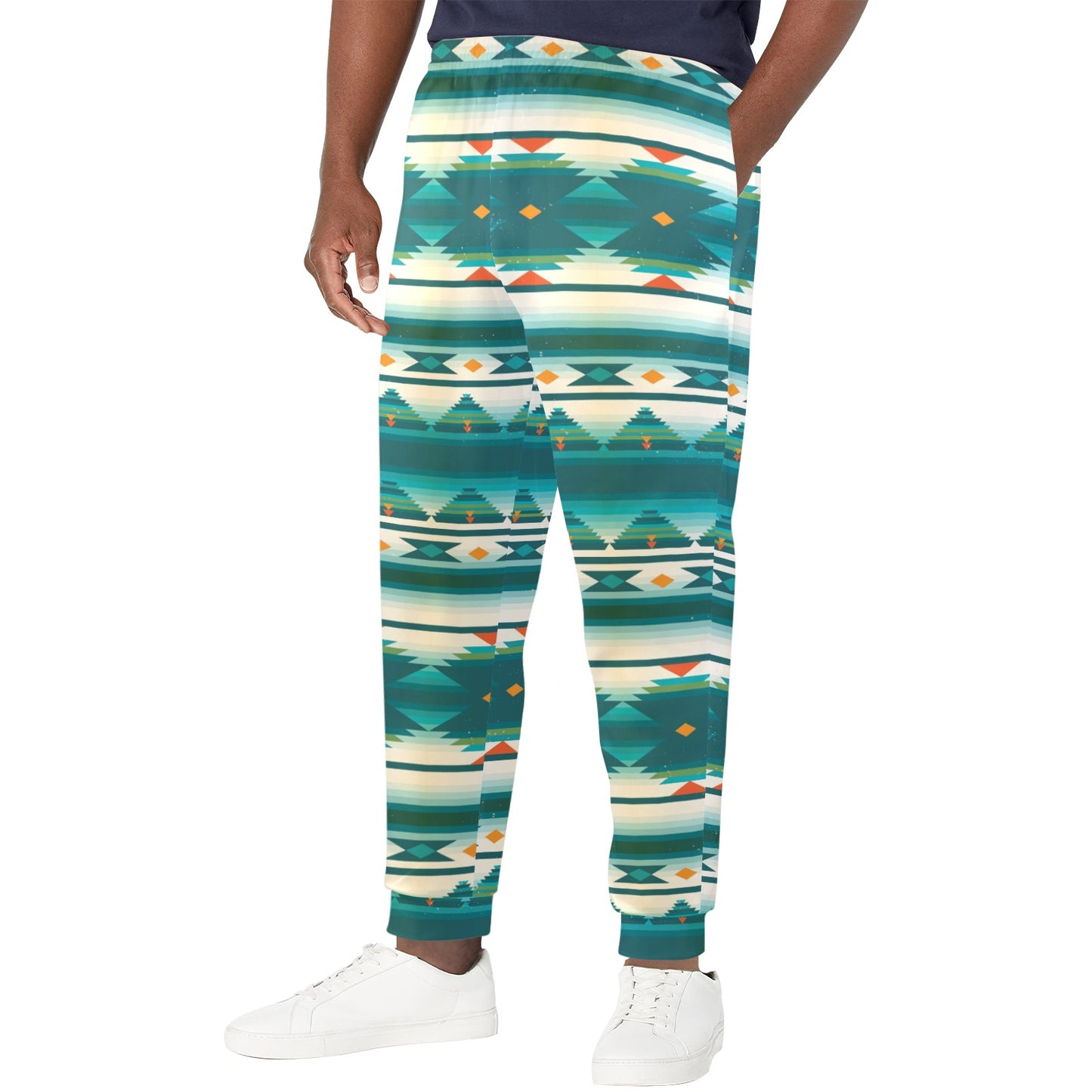 Blue Tribal Aztec Men's Casual Track Pants