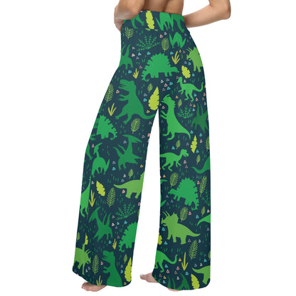 dinosaur Design Print Pattern JJ0100 Women's Wide Leg Lounge Pants