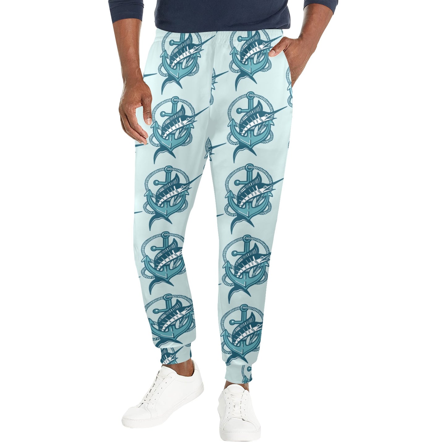 Swordfish Pattern Print Design 03 Men's Casual Track Pants