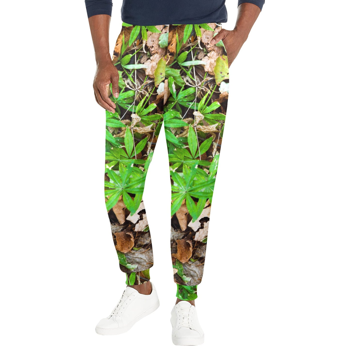 Camouflage Realistic Tree Fresh Print Men's Casual Track Pants