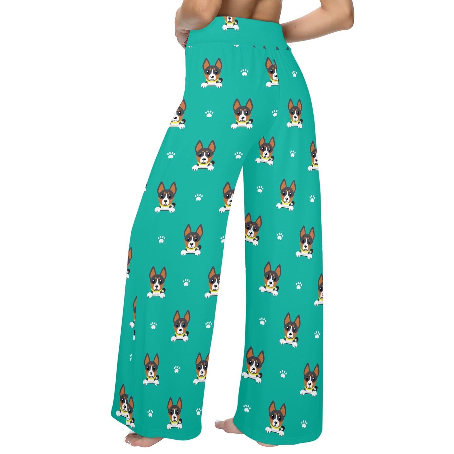 Basenji Pattern Print Design 03 Women's Wide Leg Lounge Pants