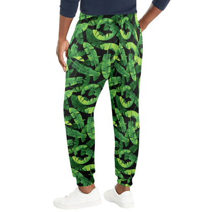 Banana Leaf Pattern Print Design 02 Men's Casual Track Pants