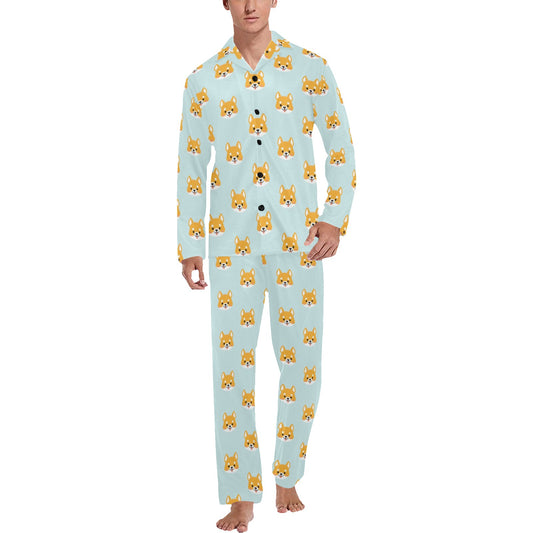 Shiba Inu Print Design LKS301 Men's Long Pajama Set