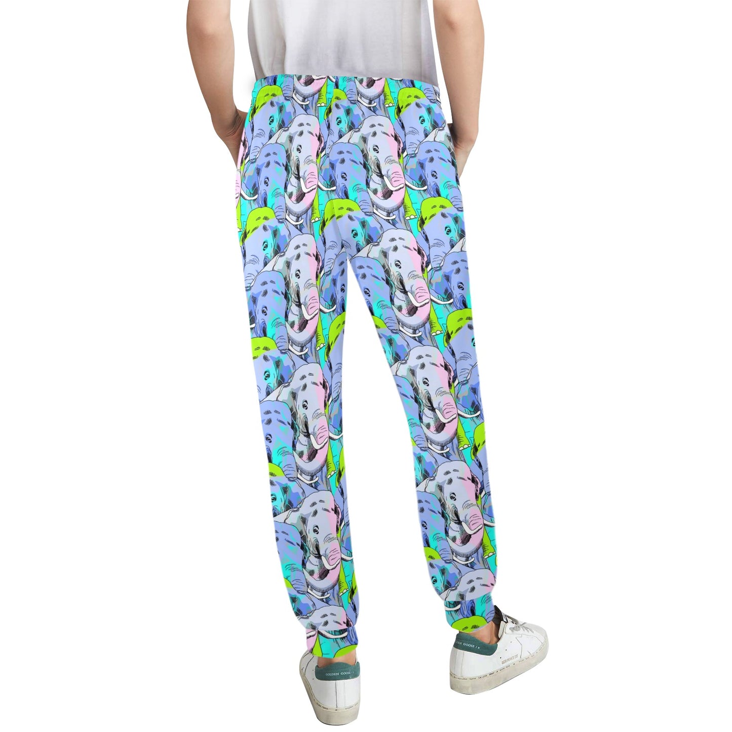 Elephant Art color Print Pattern Women's Casual Track Pants
