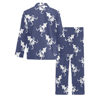 Giant Squid Pattern Print Design 02 Men's Long Pajama Set