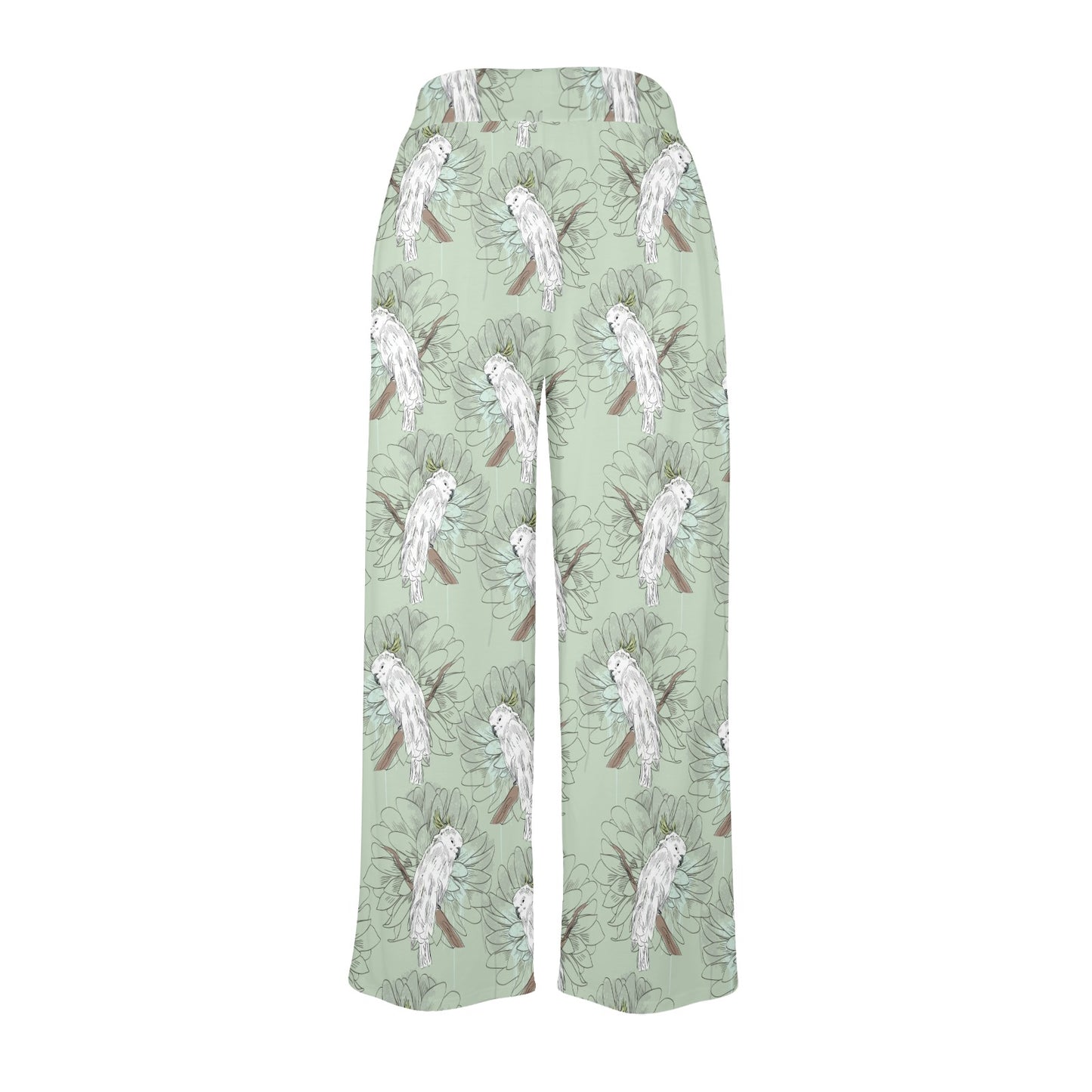 Cockatiel Pattern Print Design 01 Women's Wide Leg Lounge Pants