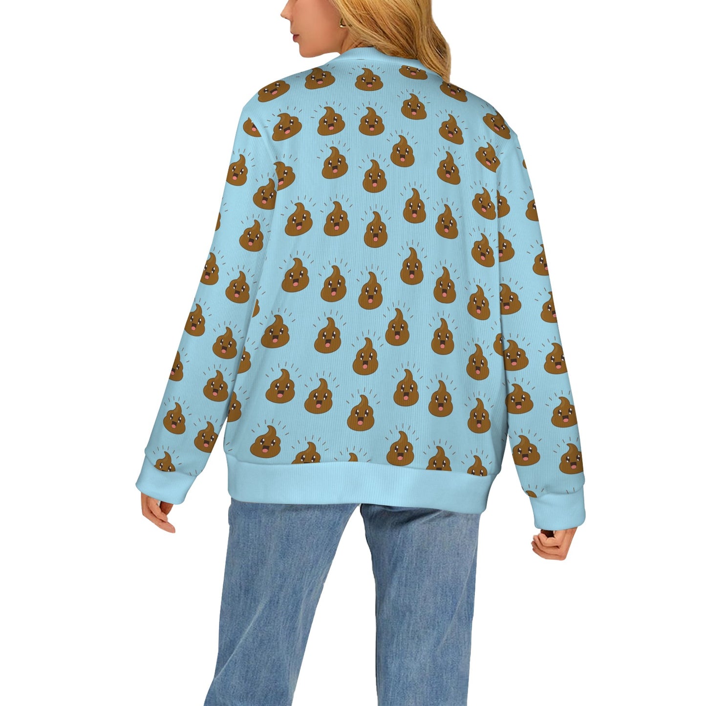 Poop Emoji Pattern Print Design A03 Women's Cardigan