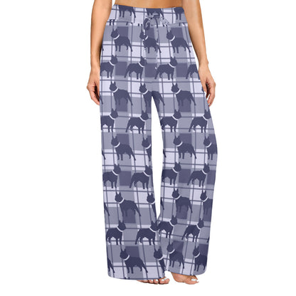 French Bulldogs Design Print Pattern JJ0227 Women's Wide Leg Lounge Pants