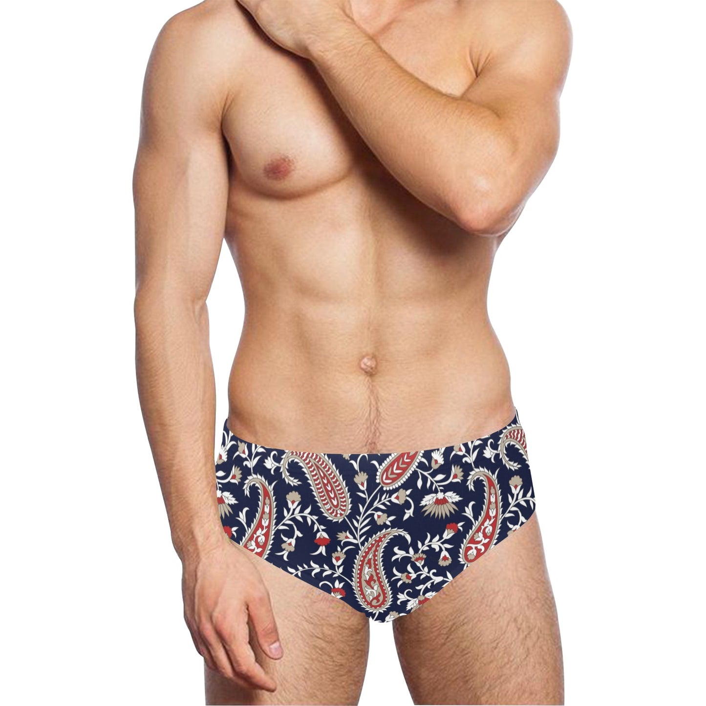 Paisley Pattern Print Design A05 Men's Swimming Briefs