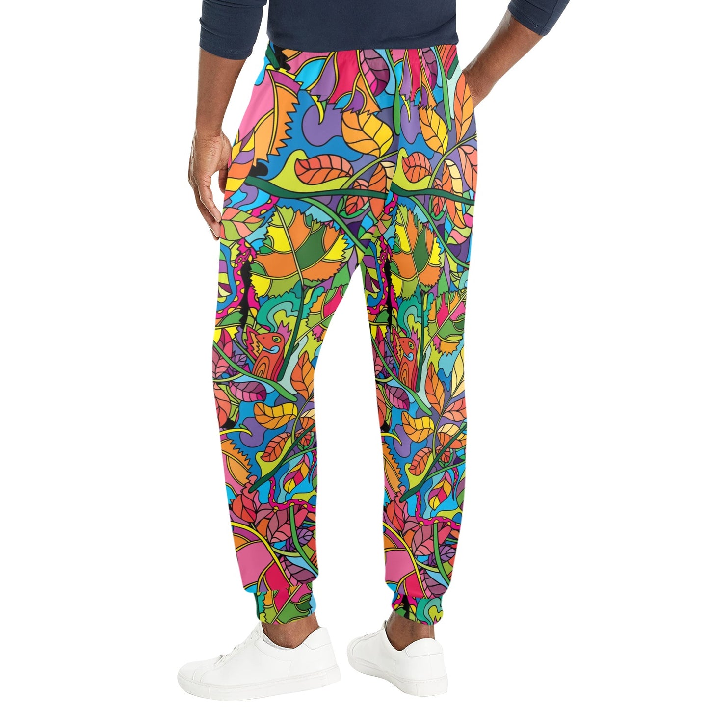 Psychedelic Trippy Flower Print Men's Casual Track Pants