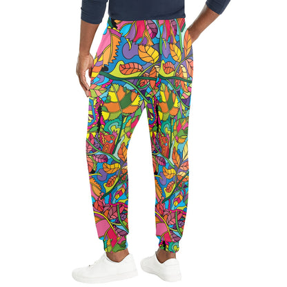 Psychedelic Trippy Flower Print Men's Casual Track Pants
