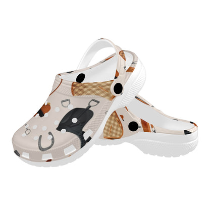 Equestrian Equipment Print Pattern Unisex Clogs Shoes