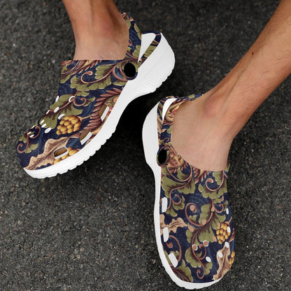 Floral Vintage Classic Print Unisex Clogs Shoes