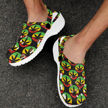 Rasta Reggae Color Design Unisex Clogs Shoes