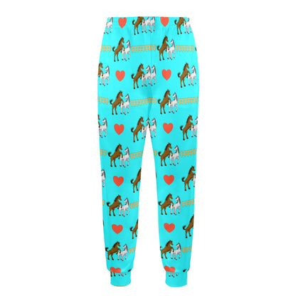 Horse Couple Love Print Design LKS309 Men's Casual Track Pants