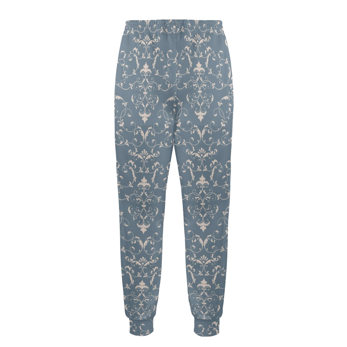 Damask Elegant Teal Print Pattern Men's Casual Track Pants
