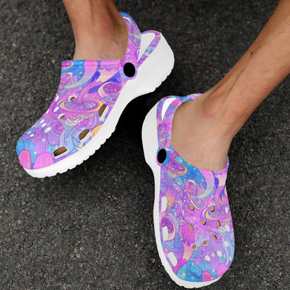 Psychedelic Trippy Mushroom Print Unisex Clogs Shoes