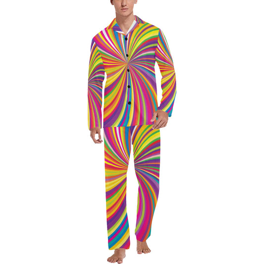 Vortex Print Design LKS301 Men's Long Pajama Set