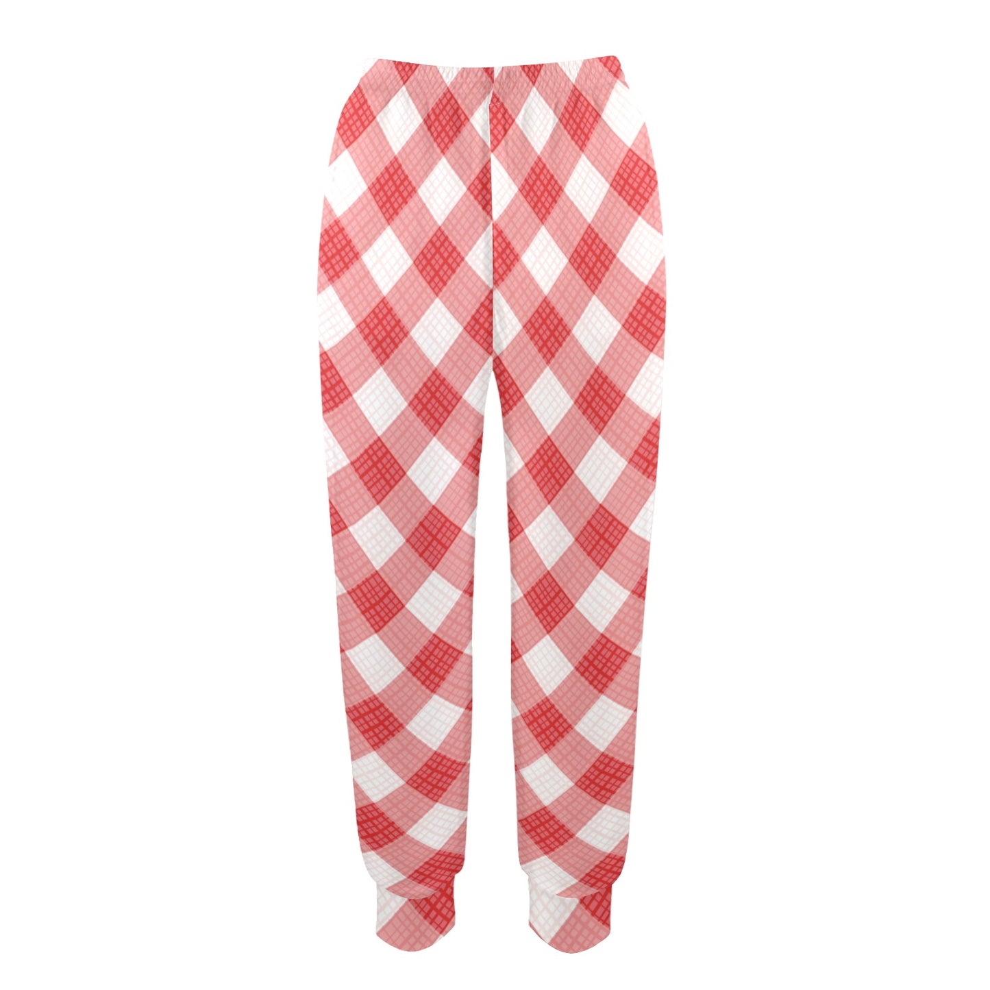 Gingham Red Pattern Print Design 01 Women's Casual Track Pants