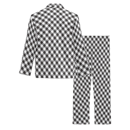 Gingham Print Design LKS402 Men's Long Pajama Set