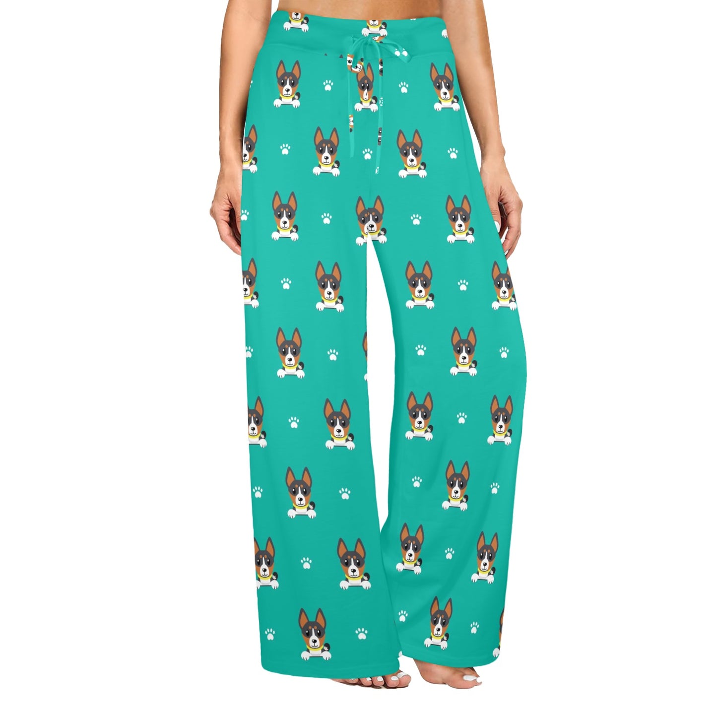 Basenji Pattern Print Design 03 Women's Wide Leg Lounge Pants