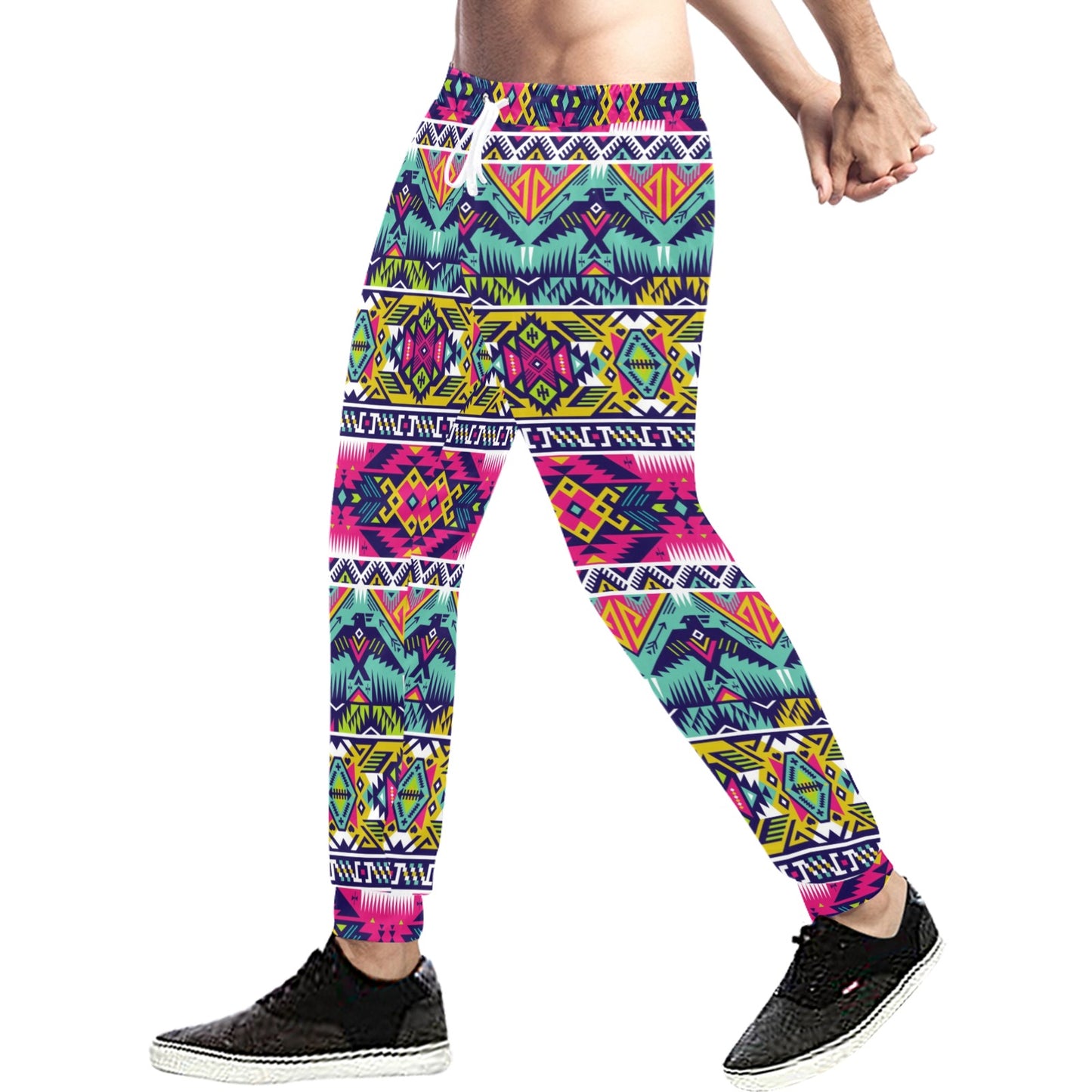 Indian Navajo Color Themed Design Print Men's Sweatpants