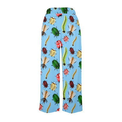 Bugs Design Print Pattern JJ017 Women's Wide Leg Lounge Pants